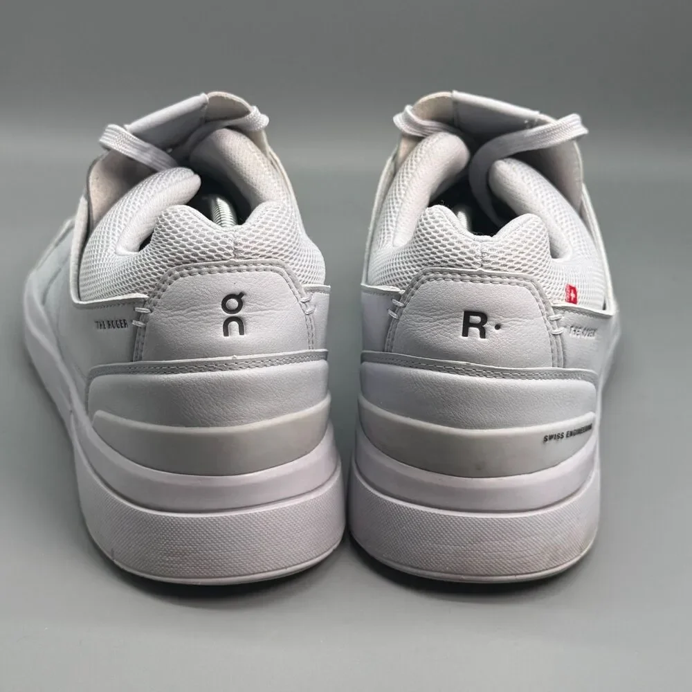 On The Roger Clubhouse Mens 13 Gray Leather Low Athletic Running Sneakers Shoes